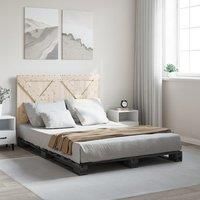 Bed Frame without Mattress Grey 140x200 cm Solid Wood Pine