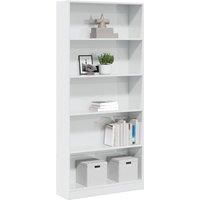 Bookcase High Gloss White 80x24x176 cm Engineered Wood