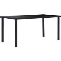 Dining Table Black 160x80x75 cm Tempered Glass