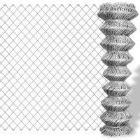 Chain Link Fence Galvanised Steel 15x1.25 m Silver