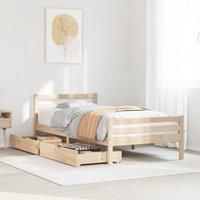 Bed Frame without Mattress 90x200 cm Solid Wood Pine
