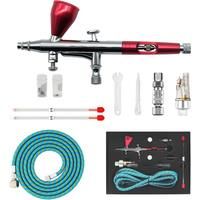 Air Brush Kit Double Action Spray Gun,Air Brush Kit for Painting with 0.3,0.2,0.5mm