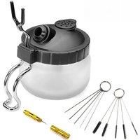4-Piece Professional Spray Gun Cleaning Set with Glass Jar and Stand - Including Durable Needles,