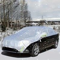 1pc All-Weather Half Car Body Cover - Waterproof, Dustproof, UV & Snow Resistant for Sedans,