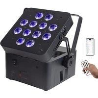 Wireless Rechargeable Stage Par Light 12X12W RGBWA+UV 6IN1 LED Uplight 13000AH Remote Control LED