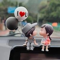Car Decoration Cute Cartoon Couples Action Figure Figurines Balloon Ornament - For Girls - Auto