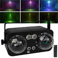 4IN1 Party Lights Dj Disco Ball Light 10W Dual Magic Ball Lazer Light Projector Sound Activated LED