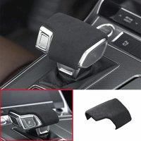 For Audi LHD Q8 2019-2023 Black Alcantara Suede Gear Shift Knob Shifter Lever Cover Protector Trim