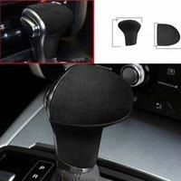 Gear Shift Knob Cover Trim Alcantara Leather Black For Audi LHD A4L A5 A6L S6 A7 Q5 Q7 Car