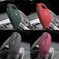 Alcantara Suede Protector Gear Shift Knob Cover Lever Stick Head Car Accessories For BMW LHD 5