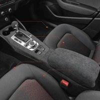 For Audi A3 2014-2020 Model Alcantara Suede Interior Overlay on Gear shift Cover, Armrest£Control