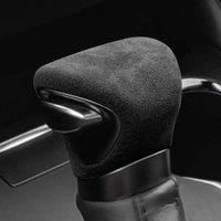 Alcantara Suede Auto Parts Leather Protector Car Gear Shift Knob Cover Lever Stick Head Car