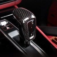 Carbon Fiber ABS Gear Lever Shift Knob Cover Protector Overlays Trim For Porsche Cayenne 2018-2023