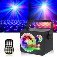 3IN1 LED RGB Strobe Light Magic Ball Light Laser Remote Control Sound Control Auto Light for Holiday