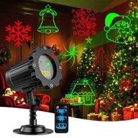 Christmas Laser Light LED Red Green Lawn Lamp 10Patterns Projection Light Outdoor Garden Landscape