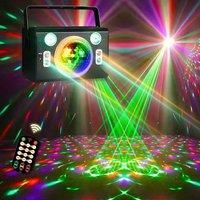 DJ Disco Magic Ball Light Red Green Laser Light Sound Activated LED Strobe Light Multifunction