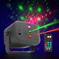 Mini 2IN1 DJ Disco Party Light 3Holes RG Laser Light LED RGB Light Remote Control Sound Activated