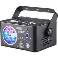 2IN1 LED Stage Light LED RGB Kaleidoscope Party Light Sound Activated Laser Light Remote Control Laer Strobe Light Holiday Decor