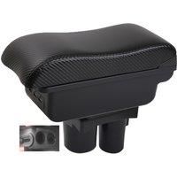 Citroen C2 C3 Armrest box central console storage case driver elbow support carbon fibre