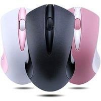 Q2 Wireless Mouse Computer Office Gaming Mouse Ergonomic Laptop Accessories 2.4G Pink Roller Laser with Battery USB Transceiver