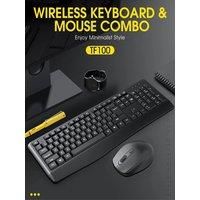 TF100 Wireless Keyboard and Mouse Set Gaming Computer Office Accessories Laptop 2.4G Keyboard Wireless Mouse USB Roller Laser