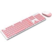 TF770 Keyboard Mouse Cover Wireless Home Gaming Office Computer Accessories Laptop USB Pink Keyboard 104Keys Roller Laser Mouse