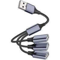 USB Splitter Computer Office Accessories USB HUB Cable 1IN3 Ports 30cm Laptop Expansion Port Keyboard Mouse Flash Drive Socket