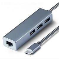 4IN1 USB to Ethernet ?ard USB ?ultifunctional ?xtender Computer Type-c HUB Laptop Tablet Mouse Keyboard Port RJ45 Cable 1000M