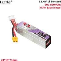 850mAh 3S1P 11.4V 60C For HV model aircraft drone FPV lithium battery RC Toy car remote control toy car battery