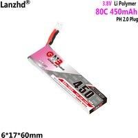 450mAh 1S1P 3.8V lithium battery with ph2.0 plug 80C For HV TinyHawk S II Indoor hollow cup batteries