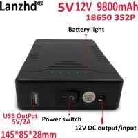 5V 12V Li battery 9800mah For heating suit monitoring LED light with mobile power night fishing light 18650 3S2P battery pack