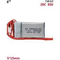 2S 7.4V Lithium battery 850mAh 20C For Model aircraft battery Universal power car or ship model toys 802540 782642