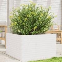 Garden Planter White 80x80x45.5 cm Solid Wood Pine