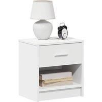 Bedside Cabinet with Drawer White 39x28x41 cm