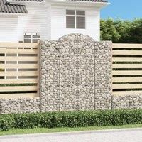 Arched Gabion Baskets 2 pcs 200x30x220/240 cm Galvanised Iron