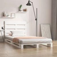 Bed Frame White 75x190 cm Small Single Solid Wood Pine