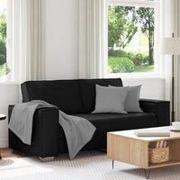Black Loveseat Sofa - 140 cm Faux Leather