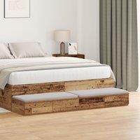 Bedside Table Old wood Wood 150 x 36.5 x 16.5 cm