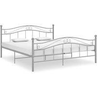 Bed Frame Grey Metal 140x200 cm