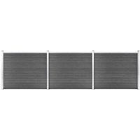 Fence Panel Set WPC 526x146 cm Black