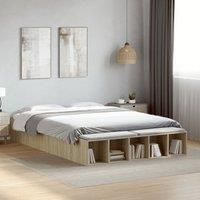 Bed Frame without Mattress Sonoma Oak 150x200 cm King Size