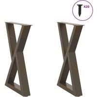 Dining Table Legs 2 pcs Natural Steel 60x(72-73.3) cm Steel