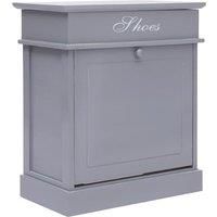 Shoe Cabinet Grey 50x28x58 cm Paulownia Wood