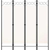 4-Panel Room Divider Cream White 160x180 cm