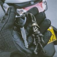 New Skull Head Keychain Car Biker Helmet Pendant Keychain Braided Rope Paracord Buddy Bag Hanging
