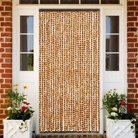 Fly Curtain Ochre and White 90x200 cm Chenille