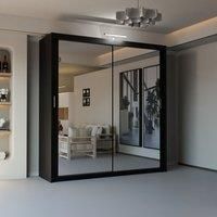 Double Mirror Sliding Wardrobe With LED Light W180cm x H217cm x D62cm