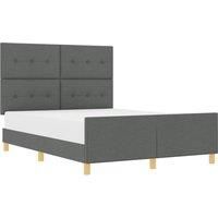 Bed Frame Dark Grey 140x190 cm Fabric