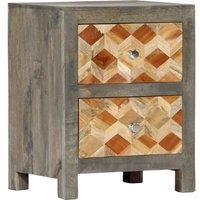 Bedside Cabinet Grey 40x30x50 cm Solid Mango Wood