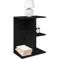 Bedside Table Black Oak 46.5x29x61 cm Engineered Wood